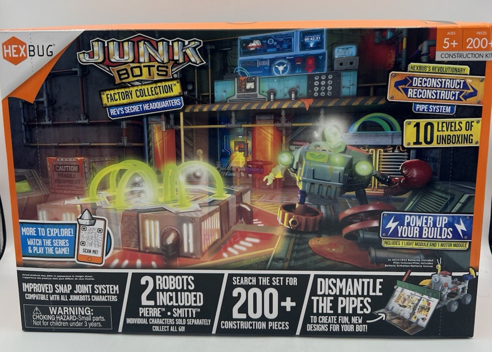 HEXBUG Junk Bots Factory Collection Rev's Secret Headquarters 200+ Pieces Set